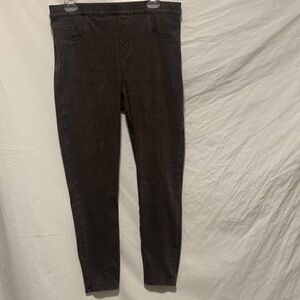 EUC SPANX Dark Brown Stretch Denim Leggings size XL